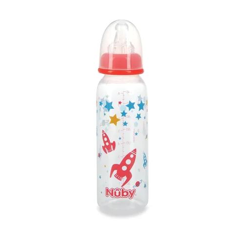 Miniatura 3 de Nuby Botella tintada de cuello estándar, 8 onzas, 1 paquete de 1 botella, los colores/patrones pueden variar