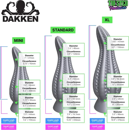 Miniatura 3 de Dakken - Consolador con ventosa de tentáculo, diseño de mármol negro/blanco, hecho a mano en los Estados Unidos, juguetes sexuales para adultos (XL)