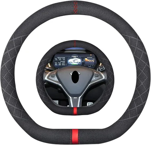Miniatura 9 de Funda de volante de ante K LAKEY, compatible con Dodge Avenger Grand Caravan Challenger Charger, cubierta de volante deportiva antideslizante