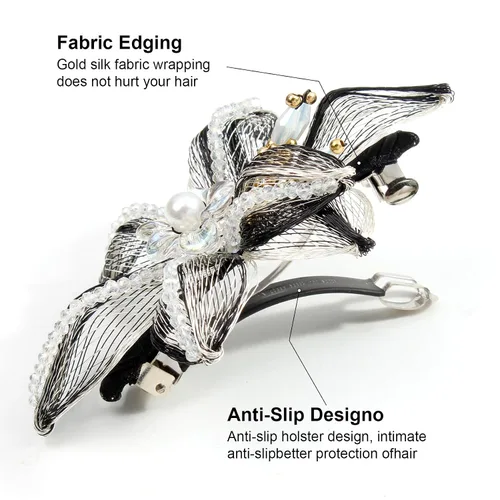 Miniatura 6 de Mistofu Pasadores de alambre de cobre de 3.14 pulgadas, tejido a mano, diseño de alto nivel, accesorios elegantes para el cabello, regalos