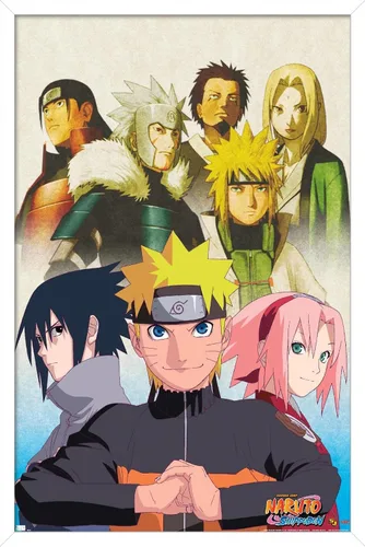 Miniatura 11 de Trends International Naruto Shippuden - Póster de pared de arte clave, 14.725 x 22.375 pulgadas, versión enmarcada de madera de granero