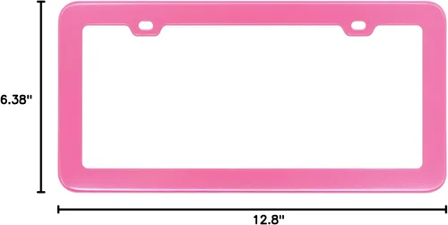 Miniatura 8 de 2PCs Creathome marcos de matrícula de acero inoxidable con color rosa Barbie