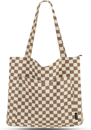 Miniatura 8 de Prite Bolsa de pana para mujer, bolsa de hombro grande con cremallera y bolsillos para la universidad, trabajo, viajes, compras