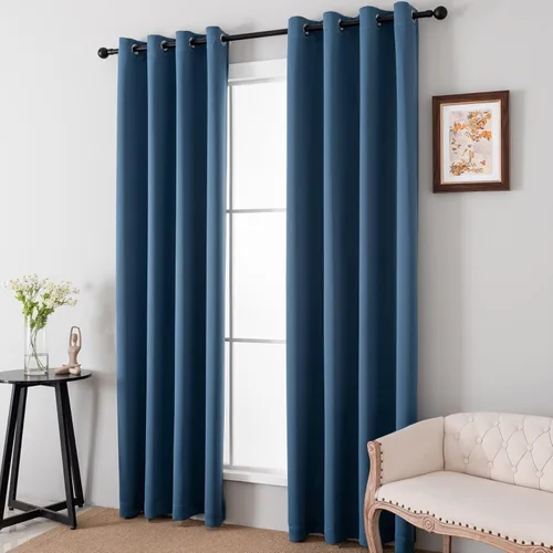 Miniatura 2 de Pickluc Cortinas opacas con ojales de 108 pulgadas de largo, 2 paneles de cortinas de ventana con bloqueo de luz para sala de estar, aislamiento