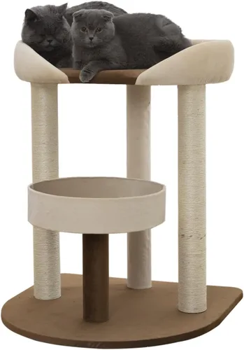 Miniatura 9 de SHENGOCASE Moderna torre de madera para gatos con plataforma extragrande, sofá cama para Maine Coon, diseño de vista de ventana para varios gatos
