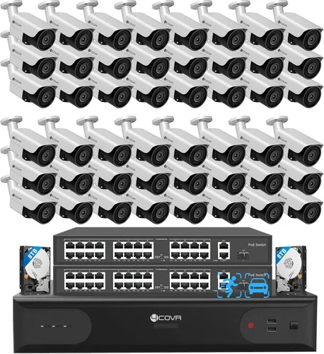 Miniatura 9 de 4COVR - Sistema de cámara de seguridad de 16 canales, detección de seres humanos/vehículos, visión nocturna, 16CH 4K NVR 4TB HDD, 12 unidades de 8