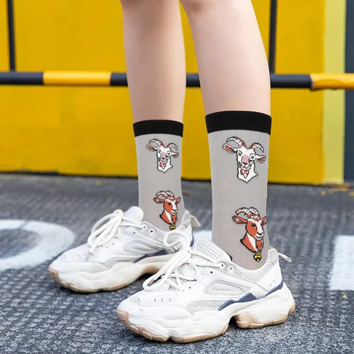 Miniatura 5 de Belloxis Corgi - Calcetines de algodón para mujeres y niñas enfermeras tortugas marinas pandas 5 pares