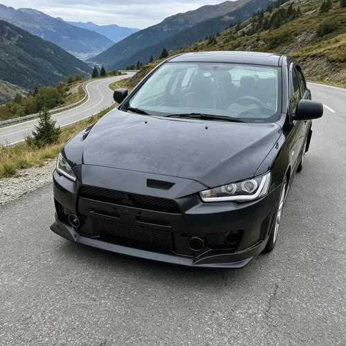 Miniatura 3 de Conversión de parachoques delantero compatible con MITSUBISHI LANCER 2008-2015, kit de carrocería de conversión de cubierta de parachoques negro PP