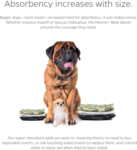 Miniatura 4 de Pet Parents® Bandas para el vientre lavables para perros machos (paquete de 3) + Extendrs® de pañales duraderos para perros machos, pañales