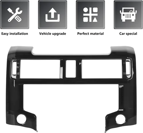 Miniatura 4 de RAZPOY Borde para panel de navegación, cubierta de tablero GPS para consola central compatible con Toyota 4Runner 2020-2023, color negro Fibra