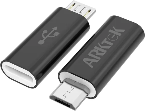 ARKTEK Adaptador micro USB a USB C, tipo C hembra a microUSB macho convertidor para sincronización de datos OTG (negro, micro USB a tipo C)