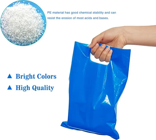 Miniatura 3 de TOSPARTY 40 bolsas de regalo de plástico azul, bolsas de dulces de Pascua, bolsas troqueladas son resistentes para fiestas, bolsas de regalo