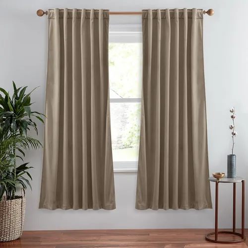 Miniatura 19 de StangH Cortinas de terciopelo súper suaves con pestaña trasera, cortinas azul marino para puerta corredera, decoración de lujo, cortinas opacas