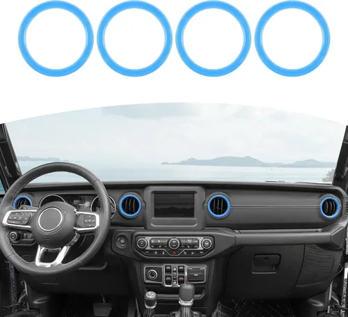 RT-TCZ para Cubiertas de Rejillas de Aire del Tablero de Jeep Wrangler JL Vinilo Adhesivo Pegatinas Azul Bebé para Jeep Wrangler JL JLU Gladiator JT