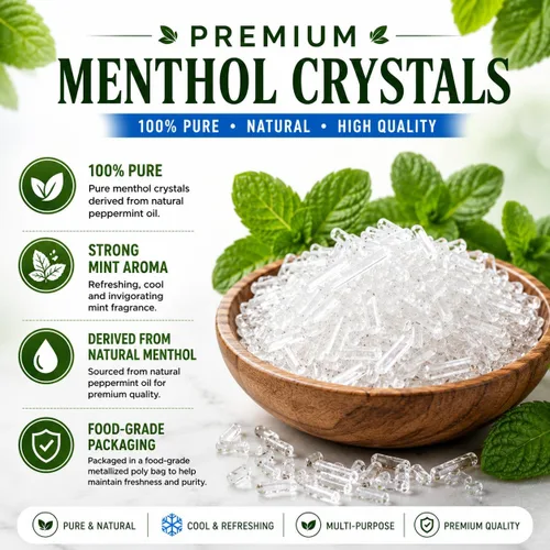 Miniatura 2 de GreenHealth Cristales de mentol de alta calidad, 1 libra (16 onzas), cristales de mentol naturales 100% puros, aroma fuerte a menta, bolsa