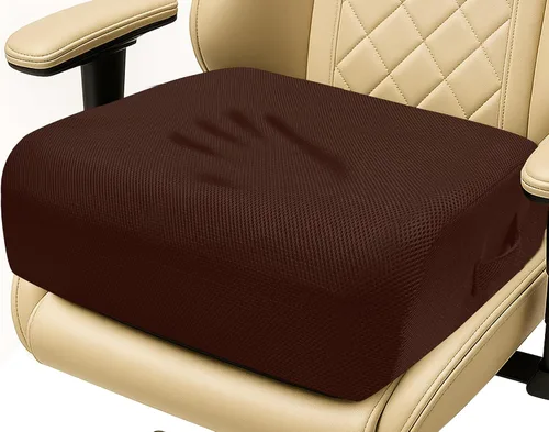 Cojín de espuma viscoelástica extra gruesa de 6 pulgadas para silla de oficina, asiento elevado de 2 capas para aliviar el dolor de espalda y coxis,