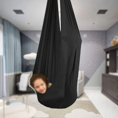 Miniatura 4 de Columpio sensorial para adultos autistas, hamaca para terapia, silla colgante, cama colgante, cápsula colgante para interiores, malla transpirable