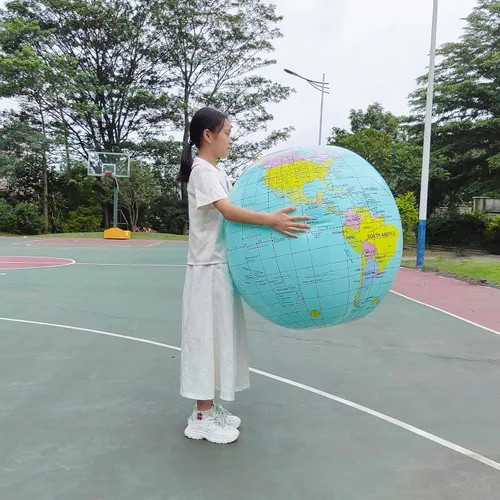 Miniatura 3 de Globo geográfico gigante de 36 pulgadas, globo inflable, globo educativo de PVC mapa del mundo, diámetro 35.4 in