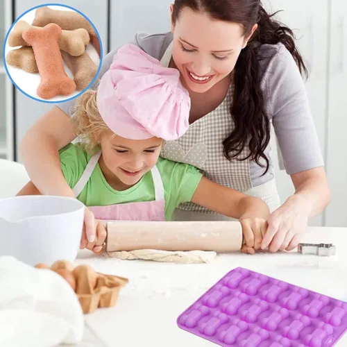 Miniatura 7 de Moldes de silicona para hielo con forma de pata de perro y hueso, moldes antiadherentes de silicona de grado alimenticio para chocolate, dulces
