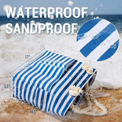 Miniatura 3 de Bolsas de playa extra grandes, impermeables, a prueba de arena, para vacaciones de verano imprescindibles