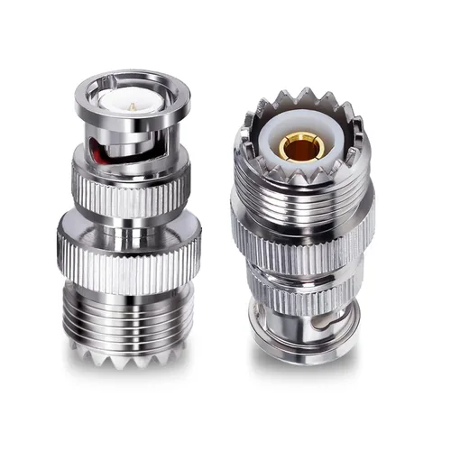 Miniatura 8 de TUOLNK Adaptador coaxial RF BNC a UHF PL259 SO239 a conector de toma BNC hembra para cable de extensión 2 piezas
