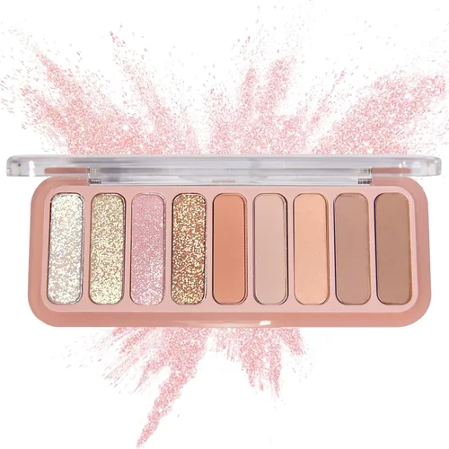 Miniatura 9 de Paleta de sombra de ojos desnuda 9 colores neutro desnudo mate brillo purpurina sombra de ojos paleta de maquillaje de alta pigmentación