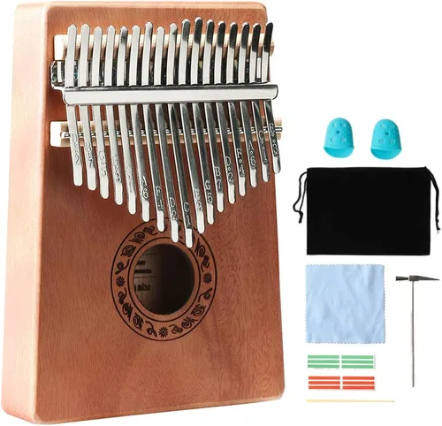 Miniatura 8 de Kalimba - Piano de pulgar de 17 teclas, piano portátil de dedo Mbira, regalos para niños y adultos, instrumento musical, pianos de pulgar, 17