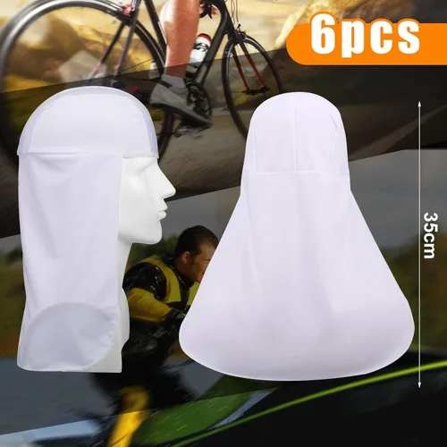 Miniatura 5 de Sintege 6 piezas de sombrero duro para protección solar con calavera, protector de cuello de secado rápido para mujeres y hombres Blanco