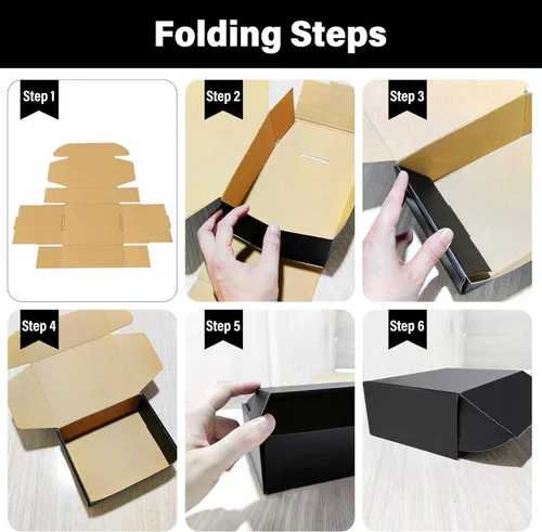 Miniatura 3 de BoShahai Paquete de 30 cajas de envío negras de 9x6x4 pulgadas, cajas de correo corrugadas, cajas de embalaje para productos, caja de cartón