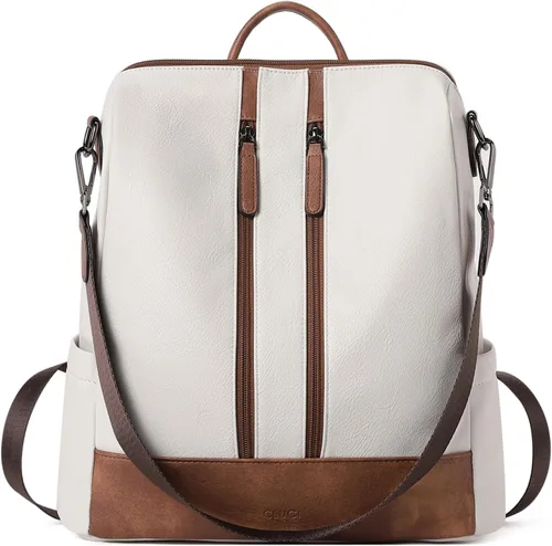 Miniatura 17 de CLUCI - Mochila de cuero para mujer, convertible, grande, para viajar, de diseñadora, moda, casual, bolso de hombro universitario