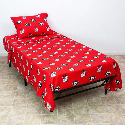 Miniatura 6 de College Covers Everything Comfy Georgia Bulldogs - Juego de sábanas de 3 piezas tamaño individual XL, fondo de color del equipo, 1 sábana encimera