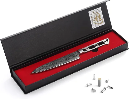 Miniatura 2 de KATSURA Kit de proyecto de carpintería – Cuchillo de chef pequeño utilitario en blanco – 6.5 pulgadas – AUS 10 japonés premium AUS 10, 67 capas