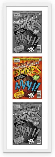 Miniatura 98 de Marco de cómic negro con alfombrilla negra para cómics de la Edad Dorada