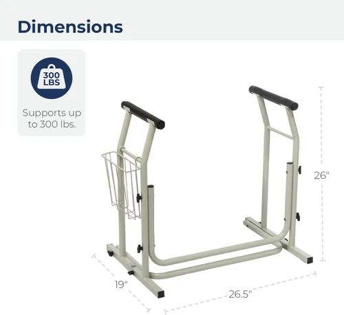 Miniatura 7 de Raíl de seguridad Drive Medical para inodoro, color blanco.