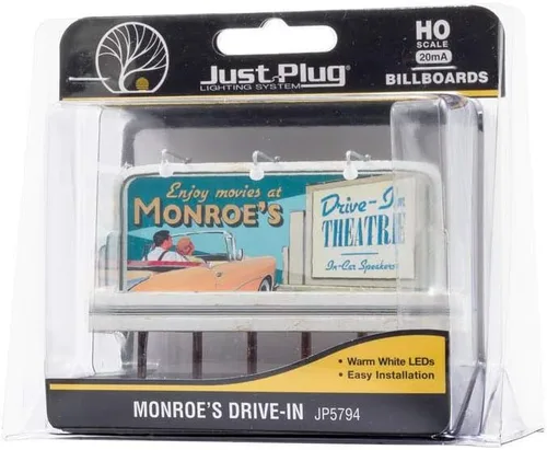 Miniatura 2 de Just Plug Woodland Scenics - Cartelera iluminada, Monroe's Drive-in