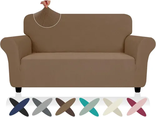 Miniatura 53 de ZNSAYOTX Funda súper elástica para silla (30"-47"), nuevas fundas de silla a rayas para sala de estar, aptas para perros y mascotas, protector
