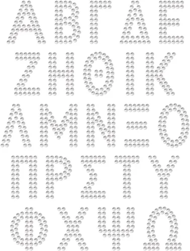 Miniatura 2 de Rhinestone Genie Font-Greek Letters - Plantilla magnética de diamantes de imitación de 2 pulgadas, negro (RT1-FON342)