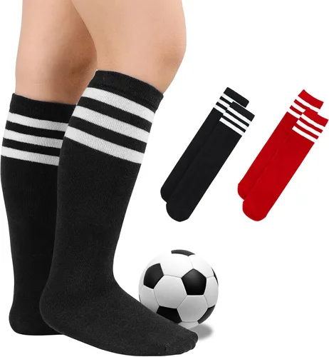 Miniatura 63 de Century Star Calcetines de fútbol de algodón para niños y jóvenes, calcetines de tubo suave, hasta la rodilla, calcetines deportivos largos
