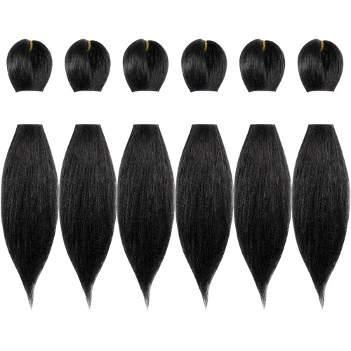 Miniatura 73 de Cabello trenzado preestirado de 10 pulgadas, 4 paquetes, extensiones de cabello corto para trenzas, cabello sintético preestirado #1 (negro azabache)