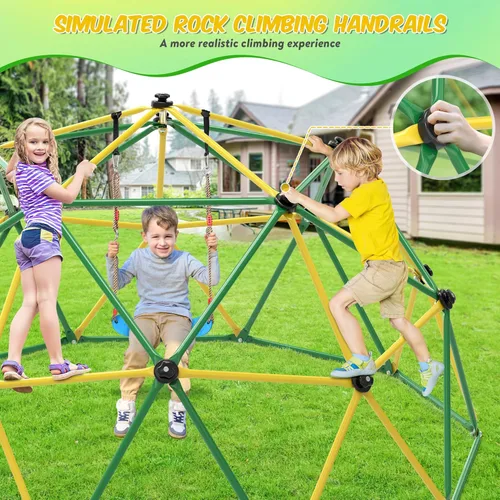 Miniatura 4 de Hapsor Cúpula de escalada, escalador de cúpula de 10 pies con hamaca y columpio, gimnasio de selva al aire libre soporta 1000 libras, fácil montaje