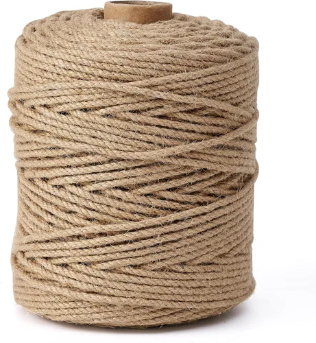 Natural Jute Twine,656 Feet 3mm Hemp Twine Rope for Gift Wrapping Craft Plant Garden Christmas Handmade Arts Decoration Packing String Home Decor
