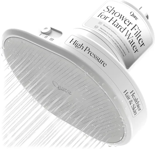 Miniatura 11 de Qure Cabezal de filtro de ducha para agua dura, cabello, piel y uñas más saludables, reduce el 99% de cloro, cabezal de ducha de alta presión