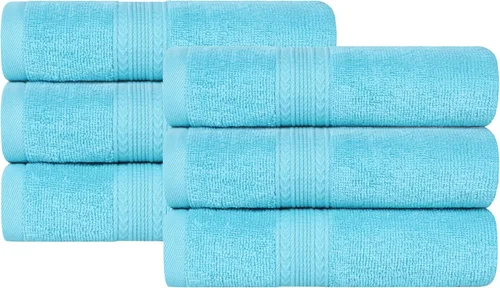 Miniatura 47 de Superior Juego de 6 toallas de mano de algodón ecológico, toallas pequeñas para spa, hotel, baño de invitados, cocina, secado rápido, suave