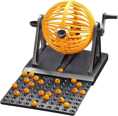 Juego de bingo con 12 tarjetas y 90 bolas de números, máquina de juego divertida para la familia, niños y adultos, sin fichas incluidas