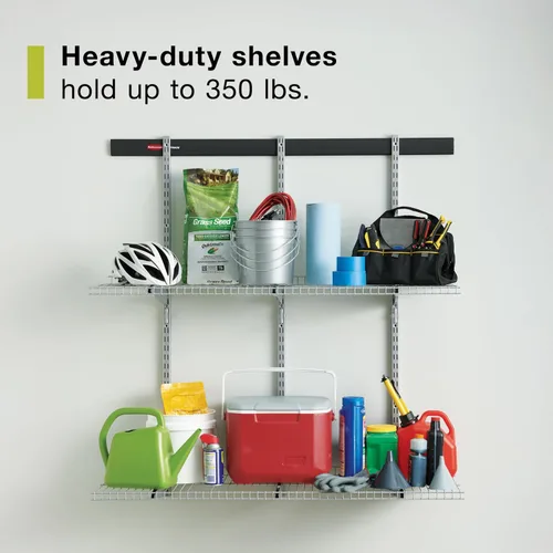 Miniatura 6 de Rubbermaid Fasttrack Rail Storage - Kit de 3 estantes de 48 x 16 pulgadas, 350 libras por estante, para el hogar, garaje, cobertizo/organización