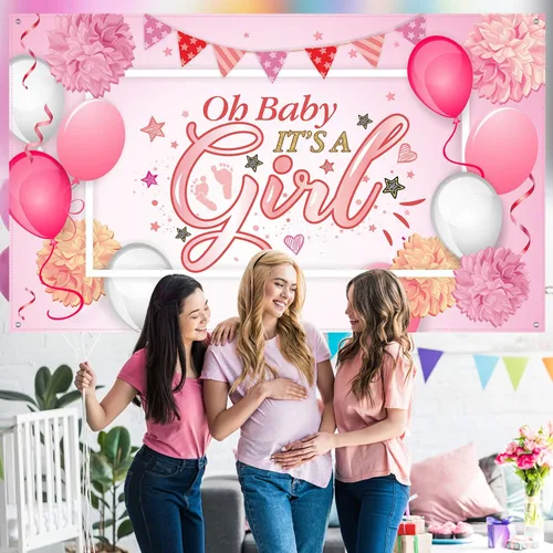 Miniatura 5 de Blulu - Fondo para decoración de fiesta de baby shower, tela resistente de gran tamaño, telón de fondo grande de tela durable hecho para baby