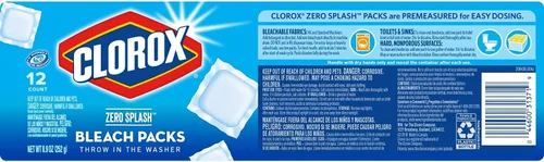 Miniatura 7 de Clorox Paquetes de blanqueador Zero Splash - Cápsulas de lavandería, paquete de 4