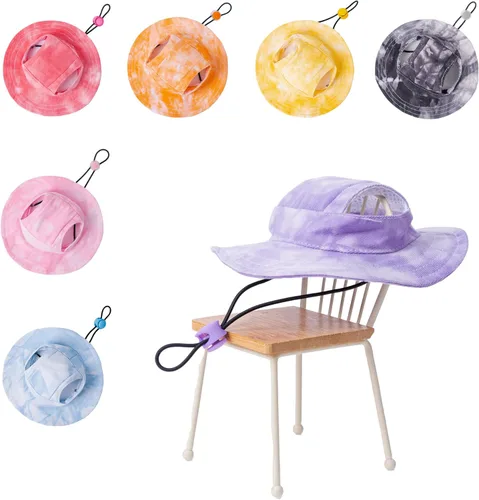 Miniatura 3 de Sombrero para mascotas con agujeros para las orejas, protector solar, gorra de béisbol adecuada para perros pequeños y medianos, sombrero de Rosa