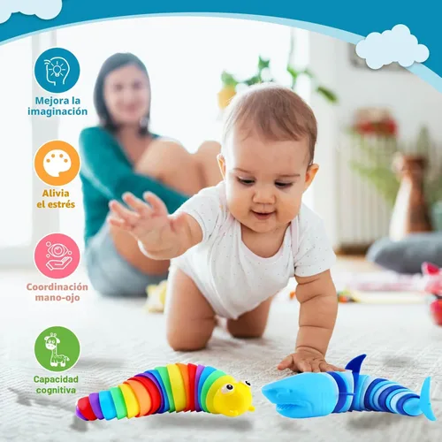 Miniatura 3 de Juguetes Sensoriales Babosa para la Ansiedad, Juguetes Sensoriales para Autismo y Alivio del Estrés, Esenciales de Viaje para Coche y Avión, Regalos