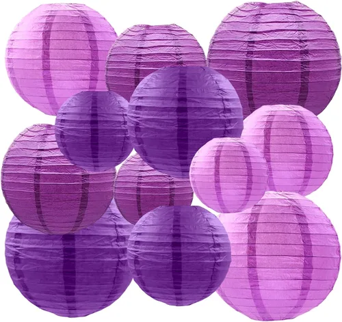 Miniatura 15 de Faroles de papel decorativos, faroles chinos colgantes para interiores y exteriores, para cumpleaños, bodas, Navidad, novia, decoración del hogar